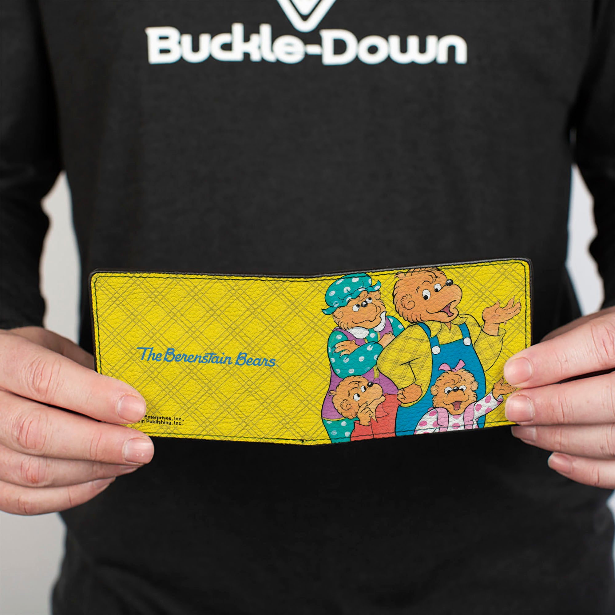 Bi-Fold Wallet - The Berenstain Bears Family Group Pose Plaid Yellows Bi-Fold Wallets The Berenstain Bears
