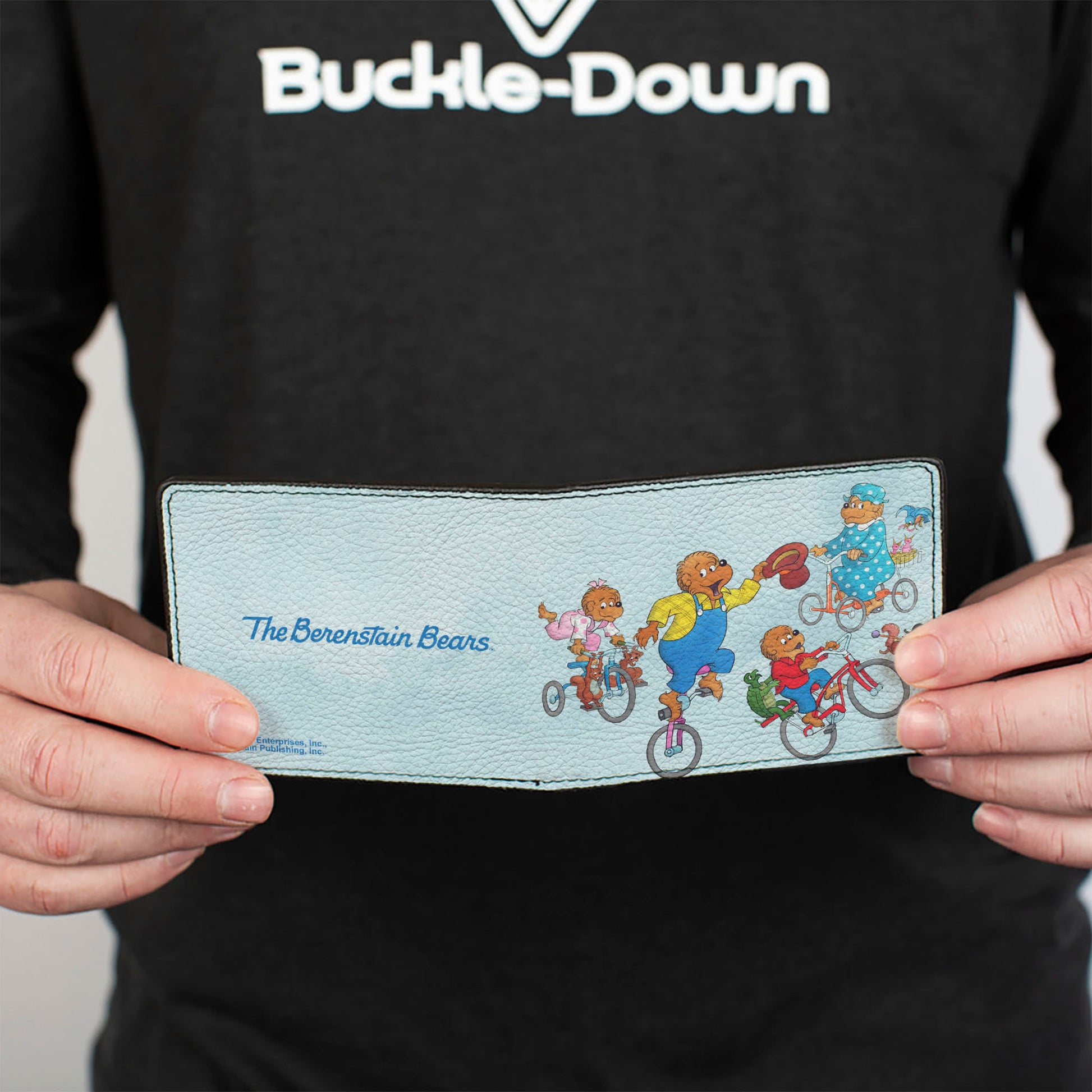 Bi-Fold Wallet - The Berenstain Bears Bicycle Family Group Pose Blues Bi-Fold Wallets The Berenstain Bears
