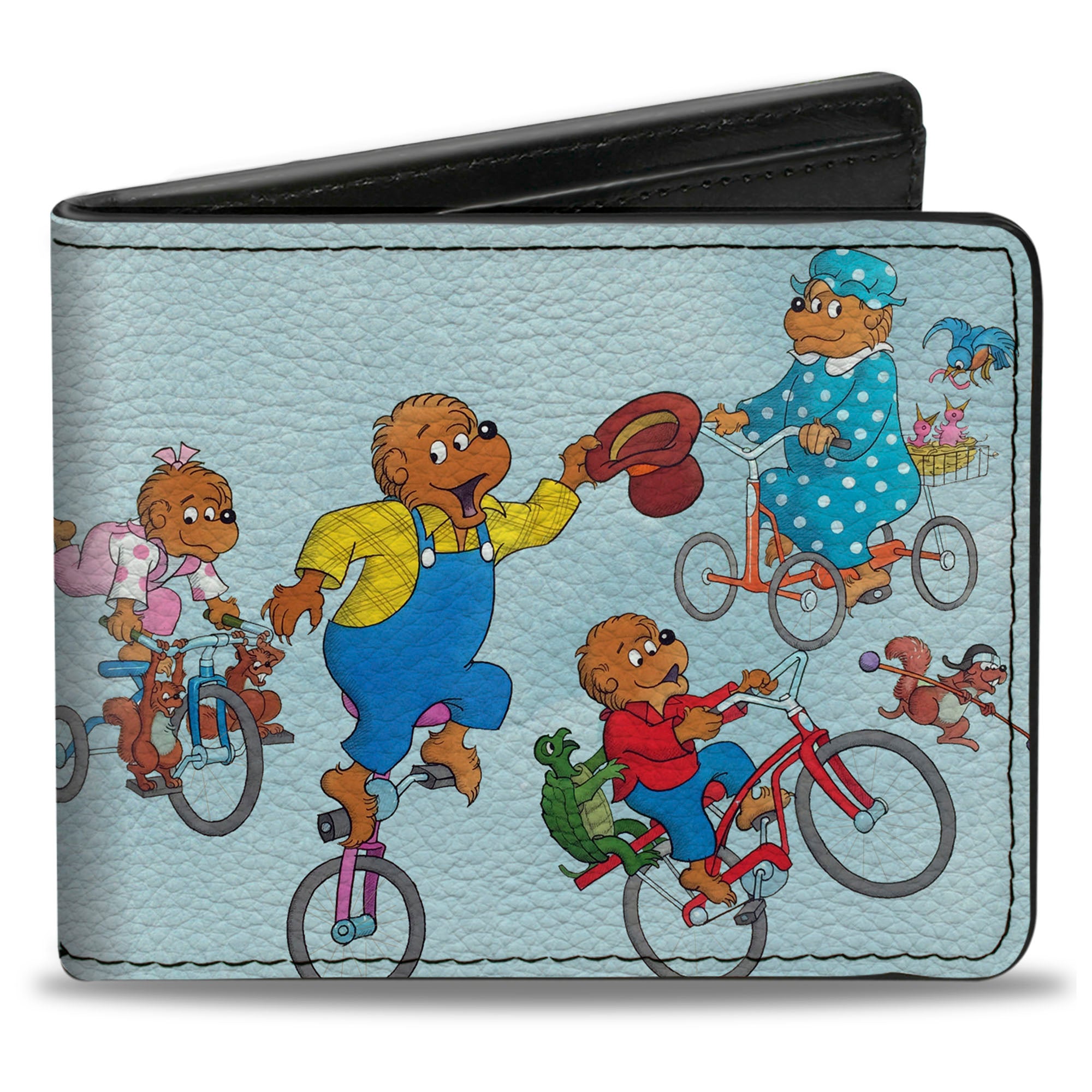 Bi-Fold Wallet - The Berenstain Bears Bicycle Family Group Pose Blues Bi-Fold Wallets The Berenstain Bears