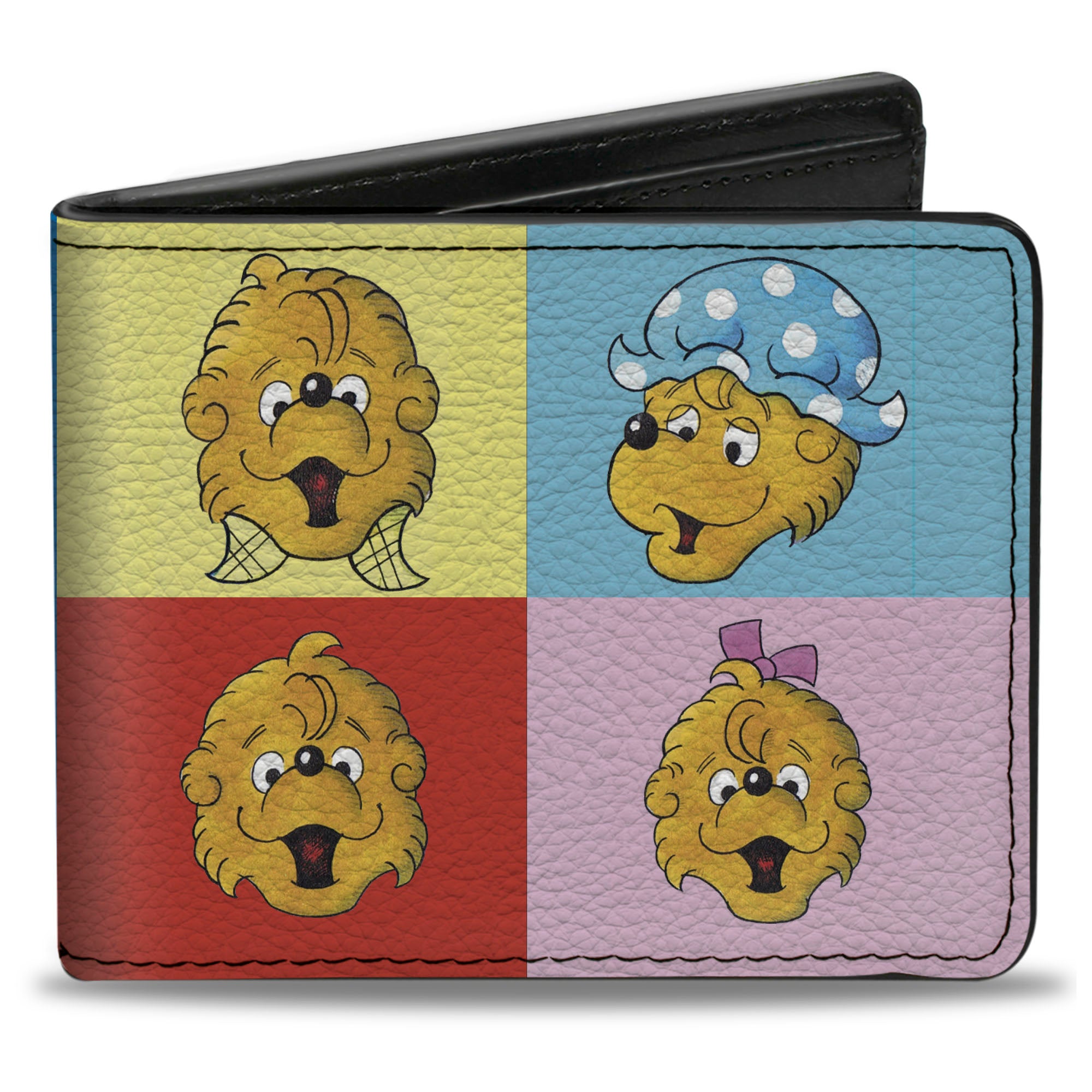 Bi-Fold Wallet - THE BERENSTAIN BEARS Smiling Face Blocks Multi Color Bi-Fold Wallets The Berenstain Bears