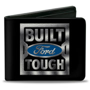 Bi-Fold Wallet - BUILT FORD TOUGH Logo3 Black Silver Gradient Blue Bi-Fold Wallets Ford