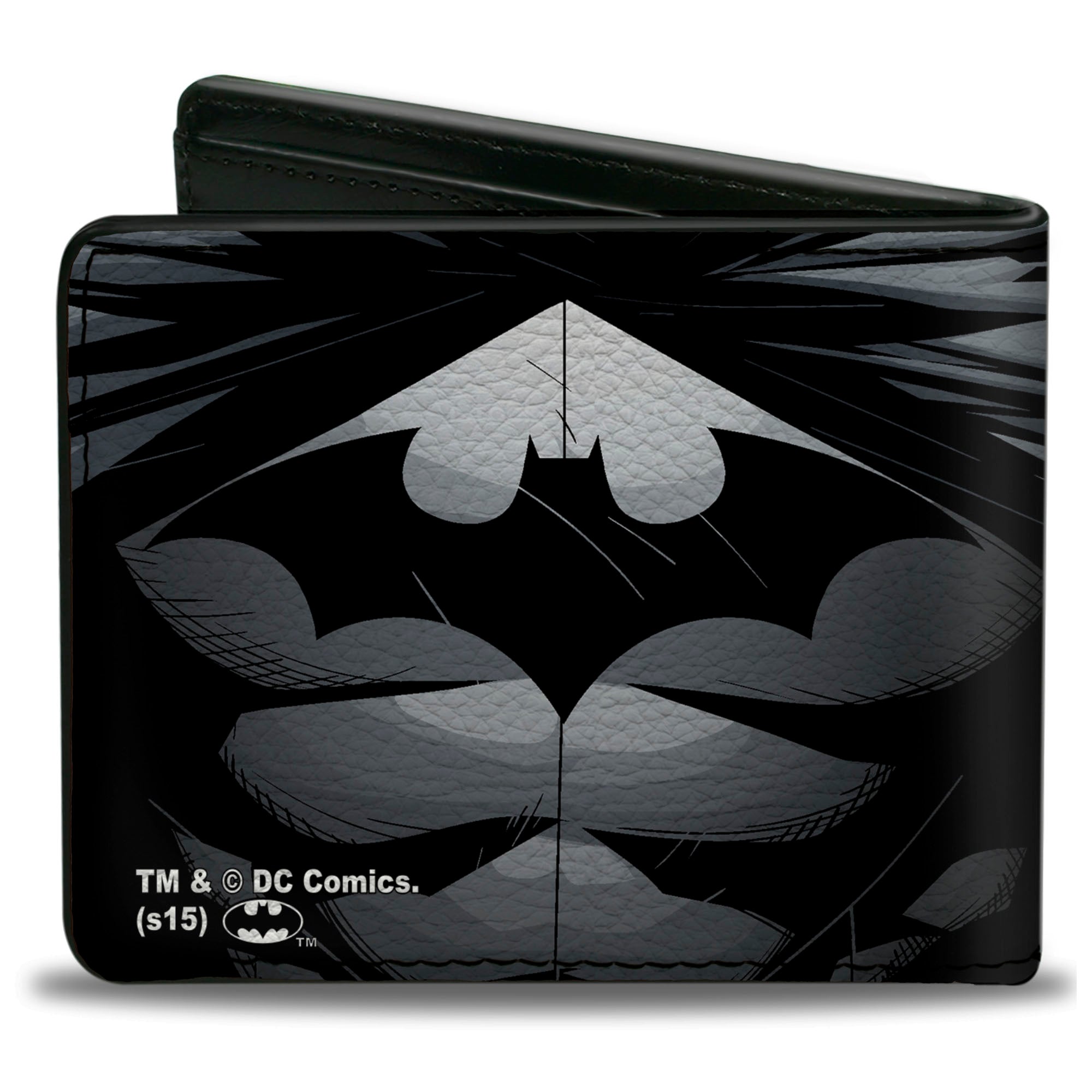 Bi-Fold Wallet - The New 52 Batman Chest Logo Grays Black Bi-Fold Wallets DC Comics
