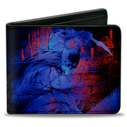 Bi-Fold Wallet - Batman Action + Joker Flipping Cards Poses Black Blues Reds Bi-Fold Wallets DC Comics