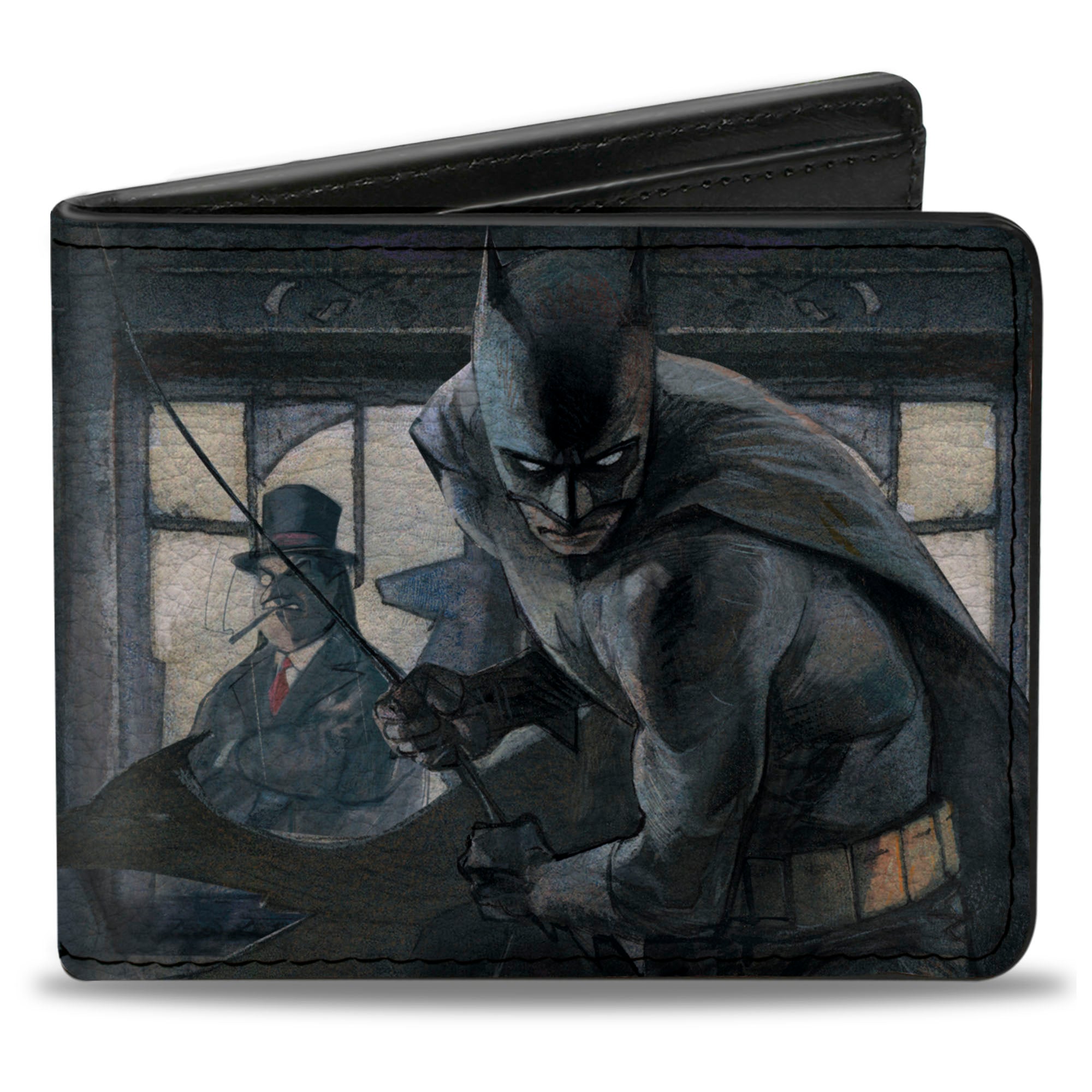Bi-Fold Wallet - The Dark Knight Annual #1 Cover Pose Batman Action Mad Hatter Scarecrow Penguin in Windows Bi-Fold Wallets DC Comics