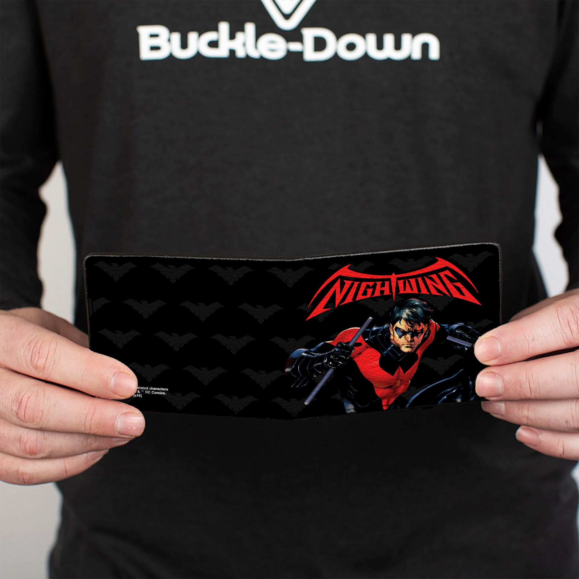 Bi-Fold Wallet - NIGHTWING Issue #1 Welcome to Gotham Cover Pose Logo Black Gray Red Bi-Fold Wallets DC Comics