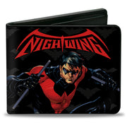Bi-Fold Wallet - NIGHTWING Issue #1 Welcome to Gotham Cover Pose Logo Black Gray Red Bi-Fold Wallets DC Comics