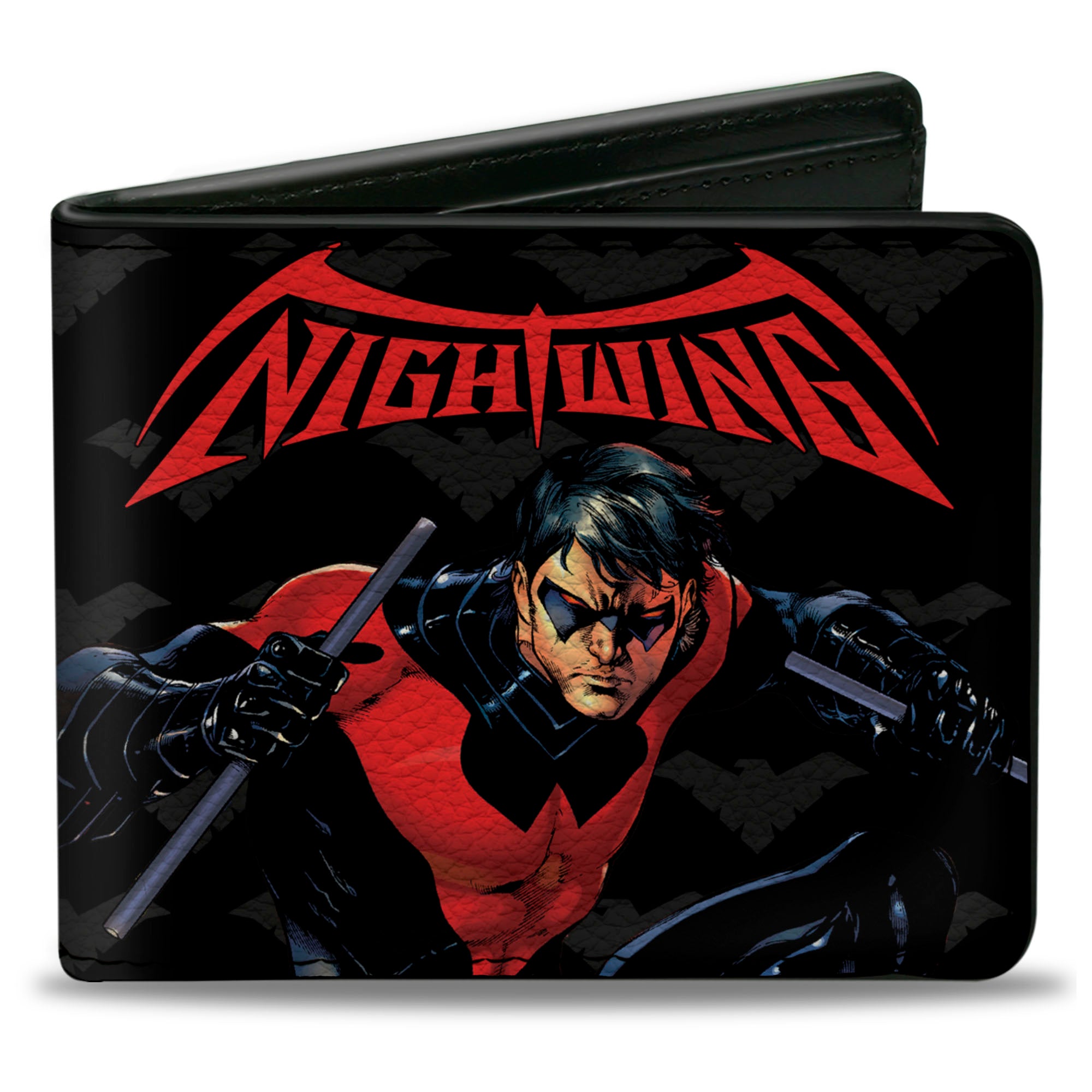 Bi-Fold Wallet - NIGHTWING Issue #1 Welcome to Gotham Cover Pose Logo Black Gray Red Bi-Fold Wallets DC Comics