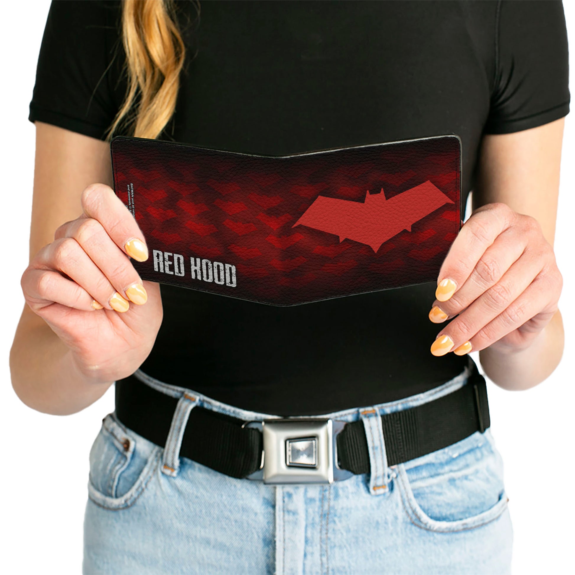 Bi-Fold Wallet - Red Hood Logo Monogram Black-Red Fade Red White Bi-Fold Wallets DC Comics