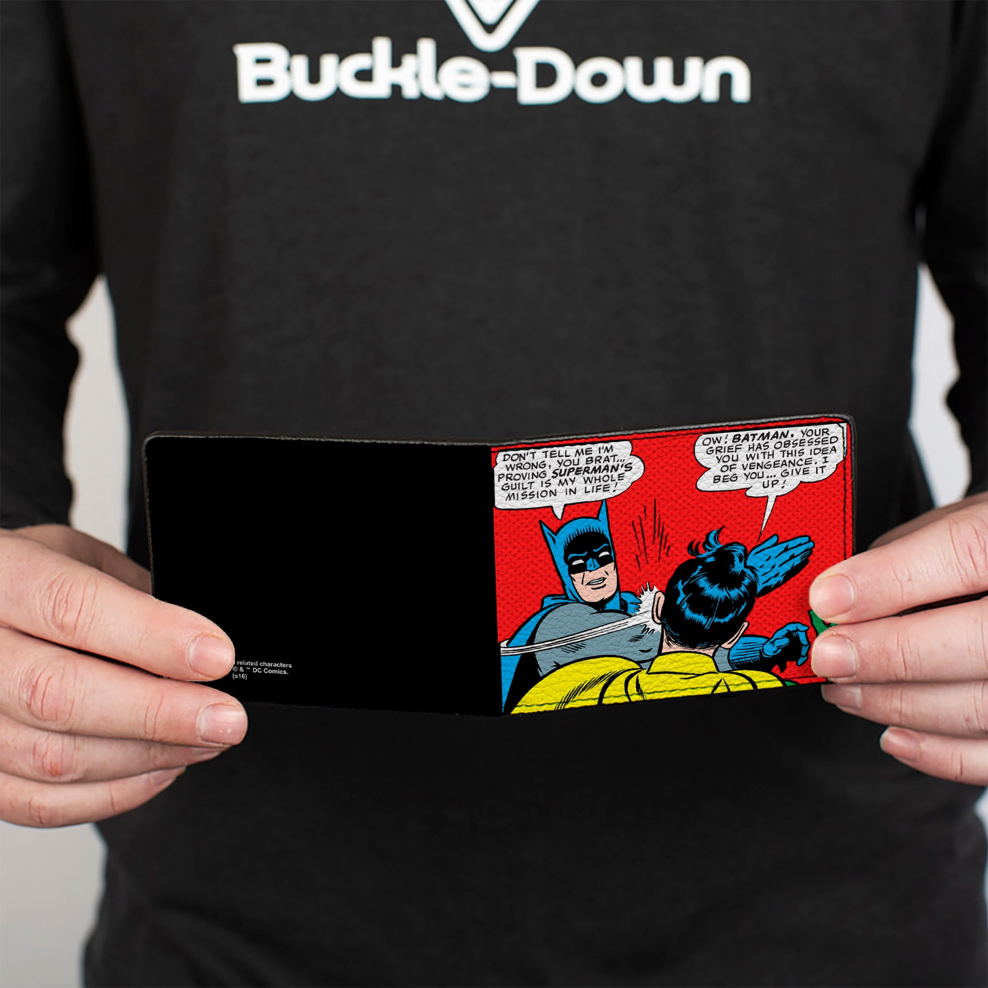 Bi-Fold Wallet - Batman Slapping Robin Scene Halftone Reds Bi-Fold Wallets DC Comics