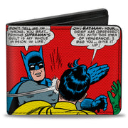 Bi-Fold Wallet - Batman Slapping Robin Scene Halftone Reds Bi-Fold Wallets DC Comics