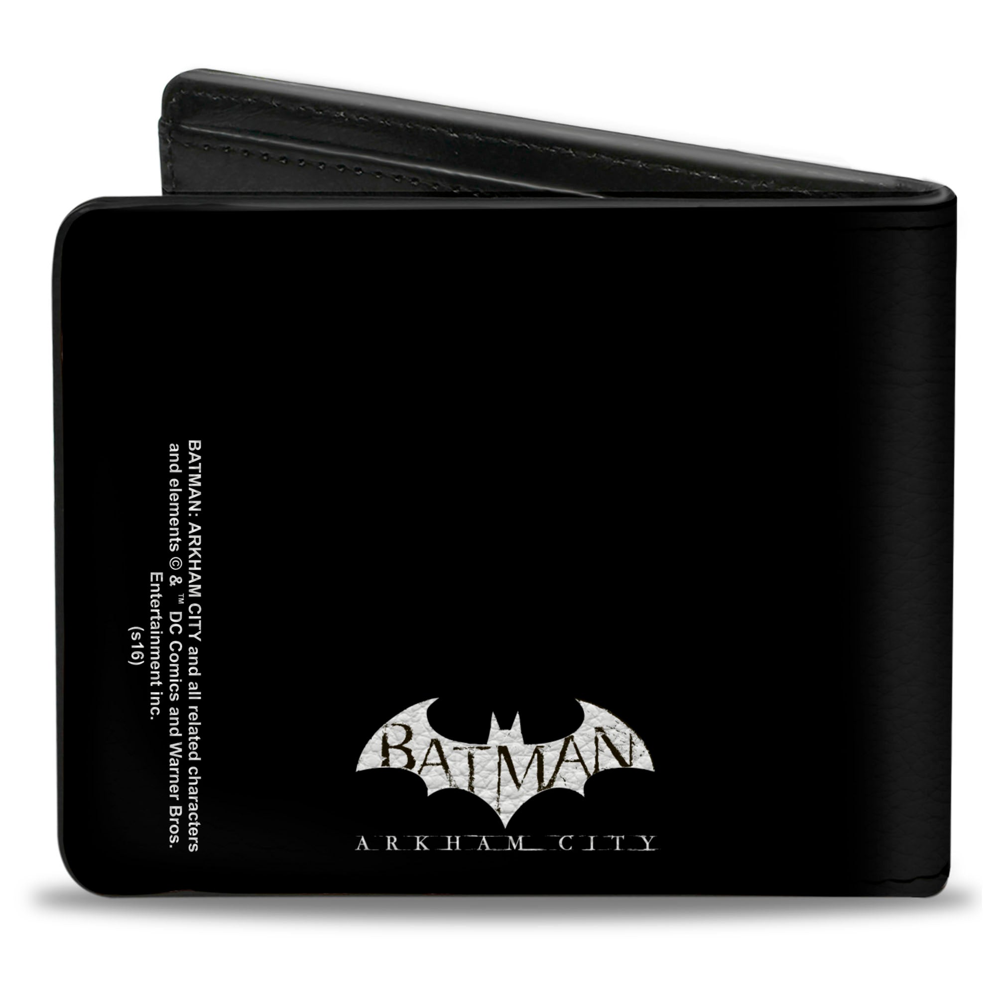 Bi-Fold Wallet - ARKHAM CITY Batman & Joker Fight Pose Black Grays White Bi-Fold Wallets DC Comics