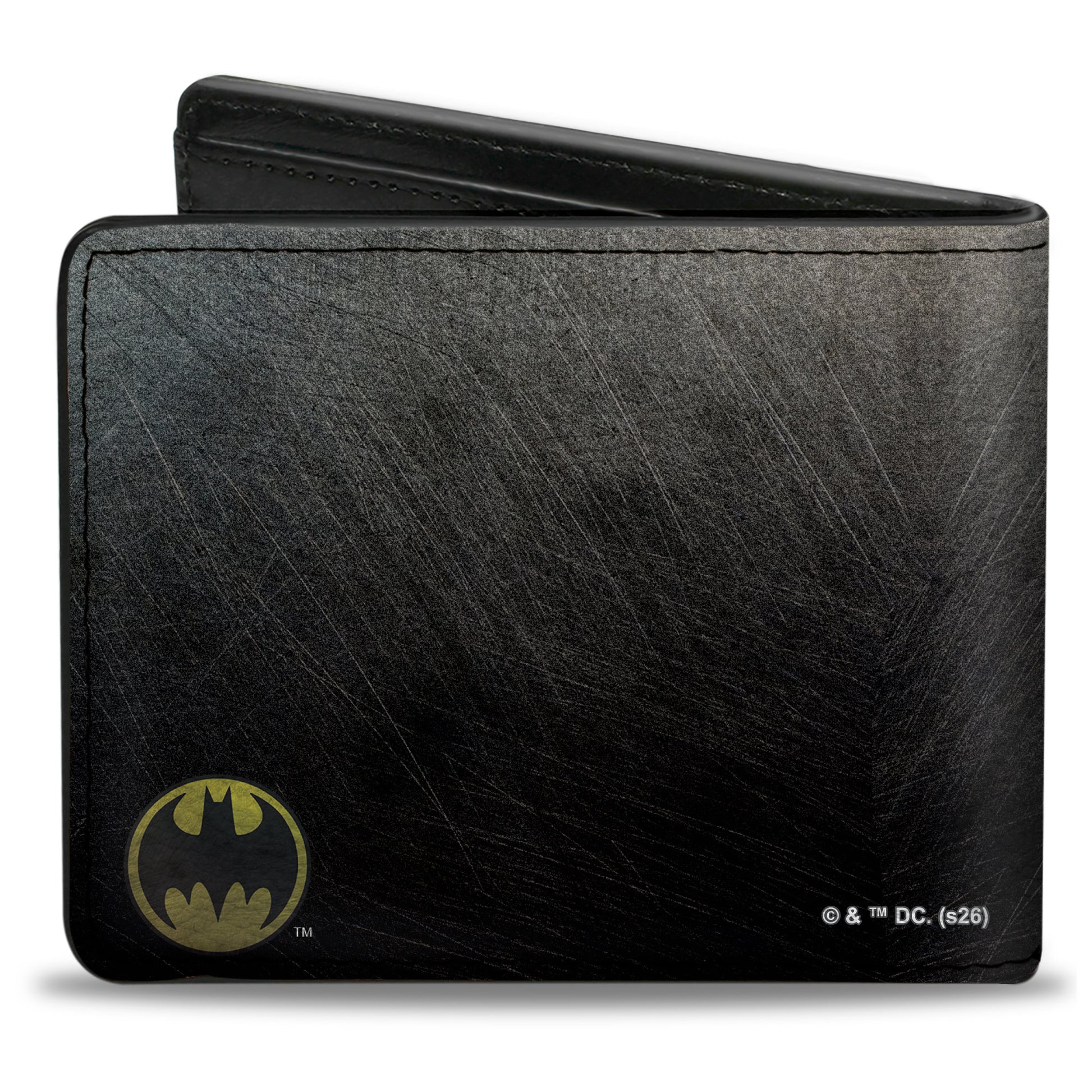 Bi-Fold Wallet - Bat Signal Corner Weathered Black Yellow Black Bi-Fold Wallets DC Comics