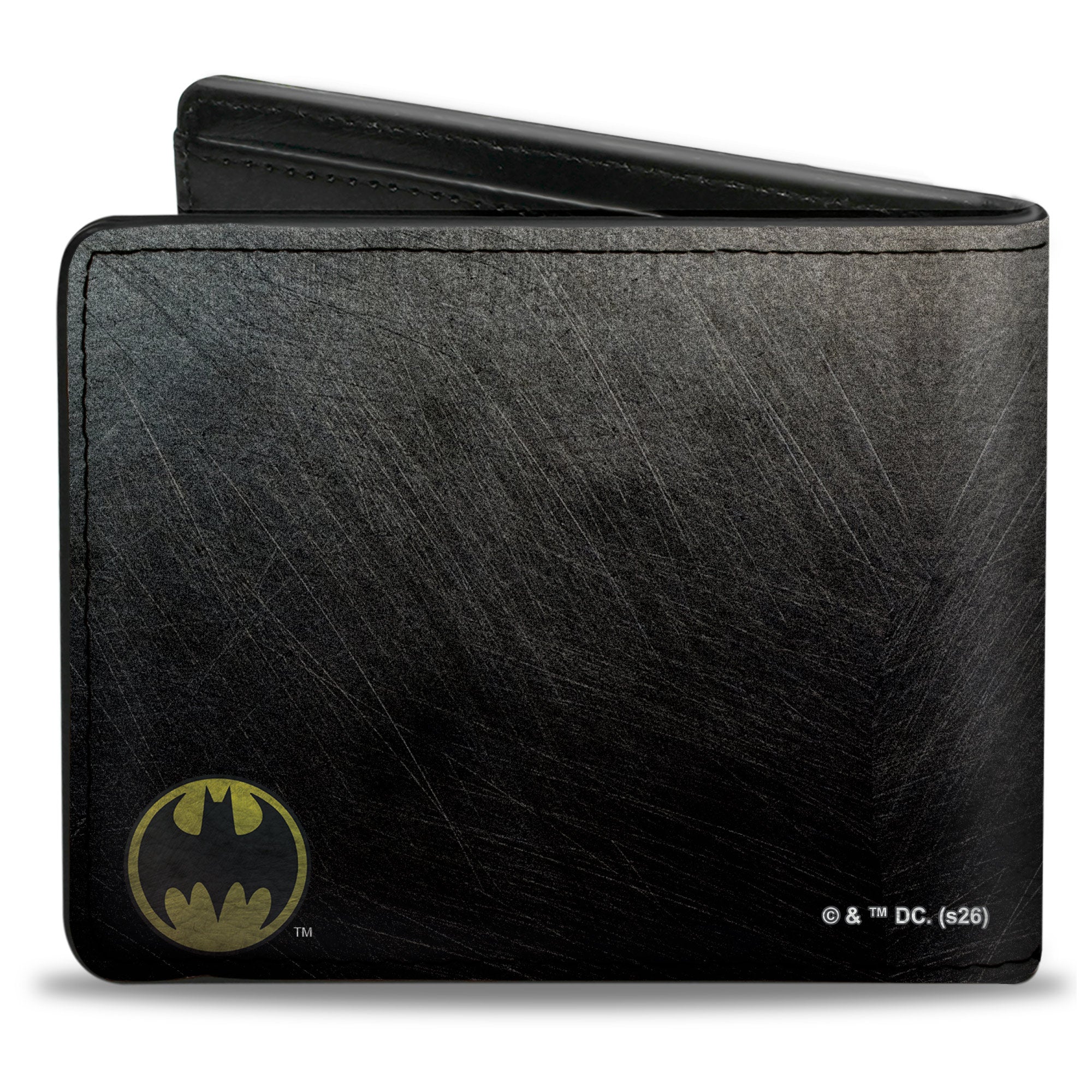 Bi-Fold Wallet - Bat Signal Corner Weathered Black Yellow Black Bi-Fold Wallets DC Comics