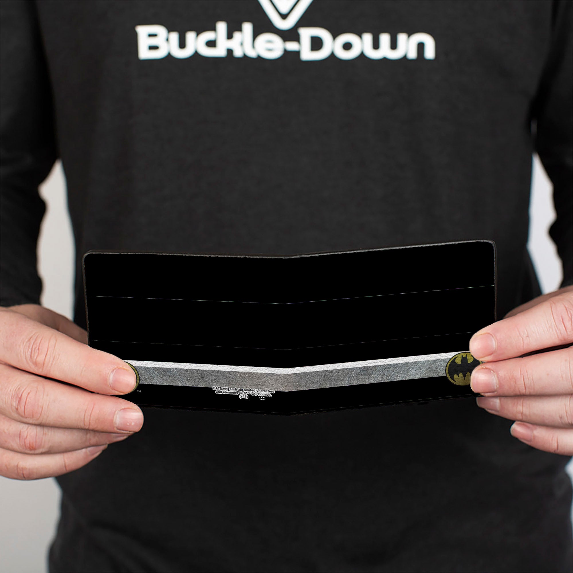 Bi-Fold Wallet - Bat Signal Corner Weathered Black Yellow Black Bi-Fold Wallets DC Comics