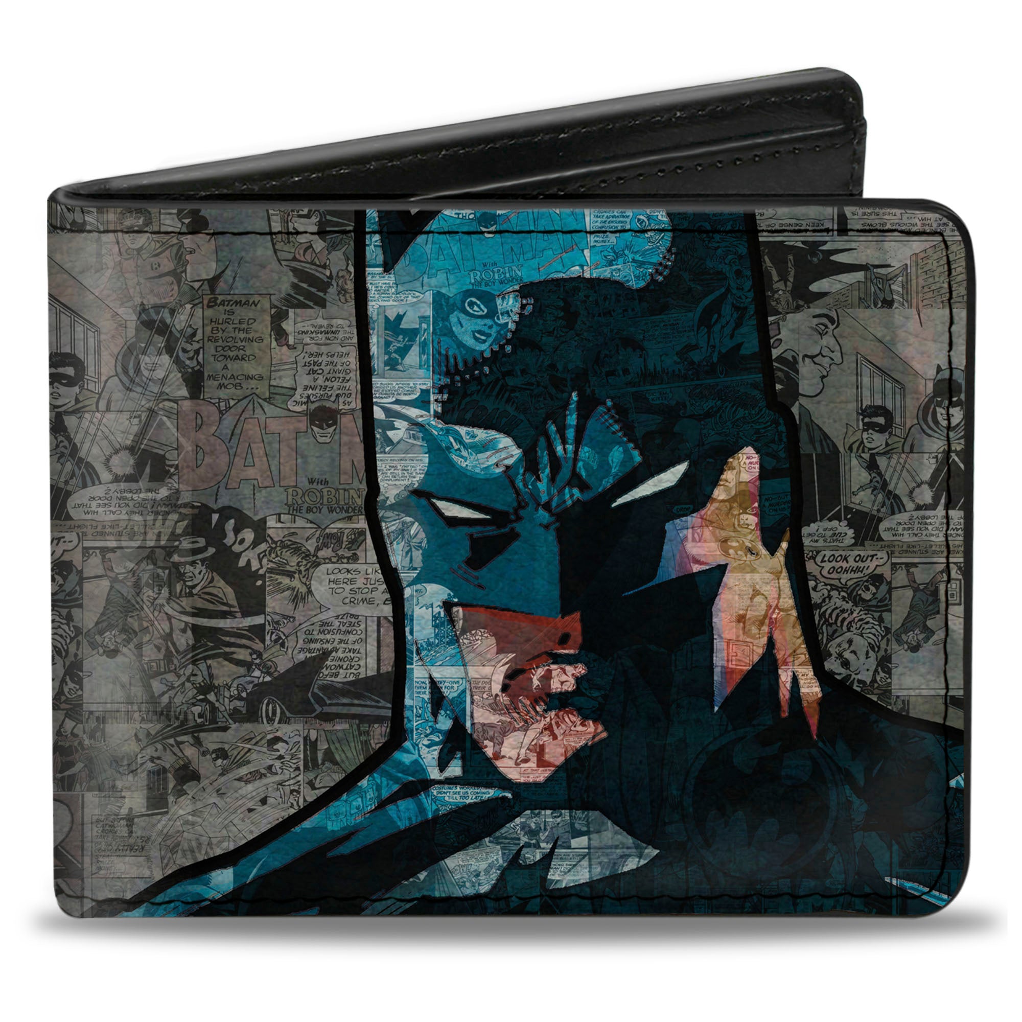 Bi-Fold Wallet - Batman Face Comic Scenes Bi-Fold Wallets DC Comics