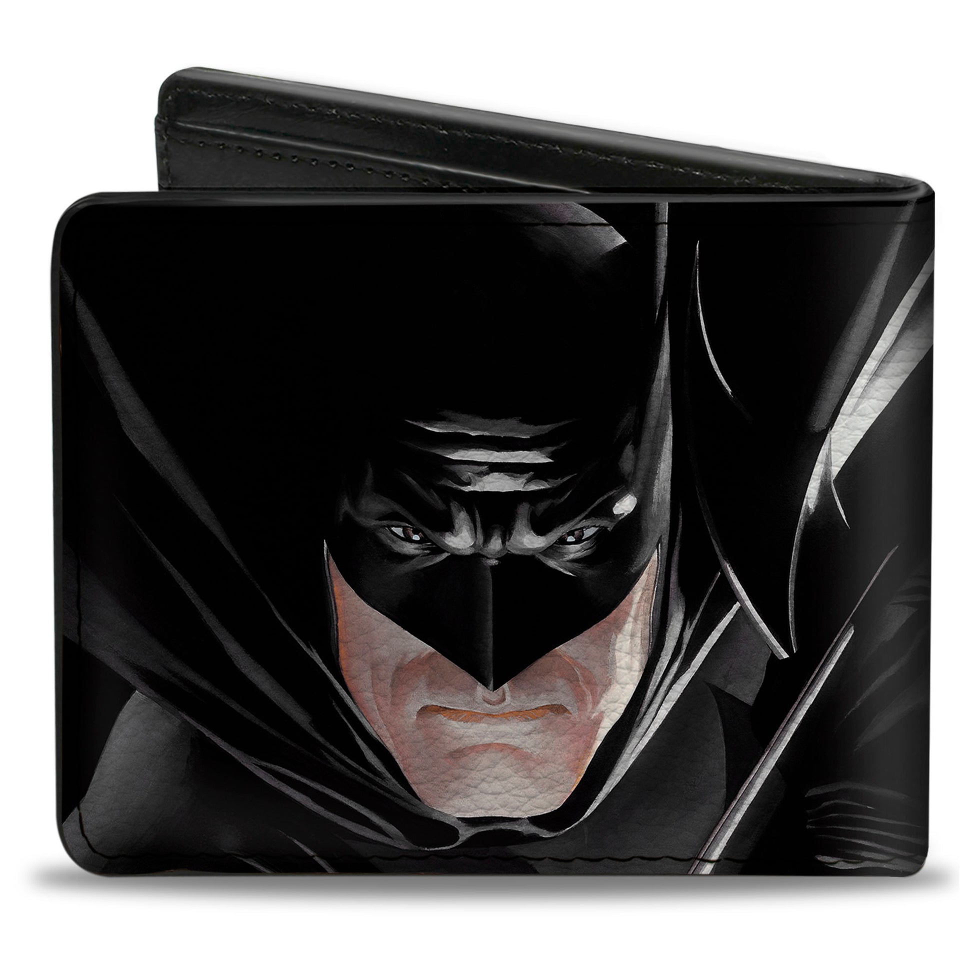 Bi-Fold Wallet - Joker Smiling + Batman Action Mythology Portraits Black Bi-Fold Wallets DC Comics