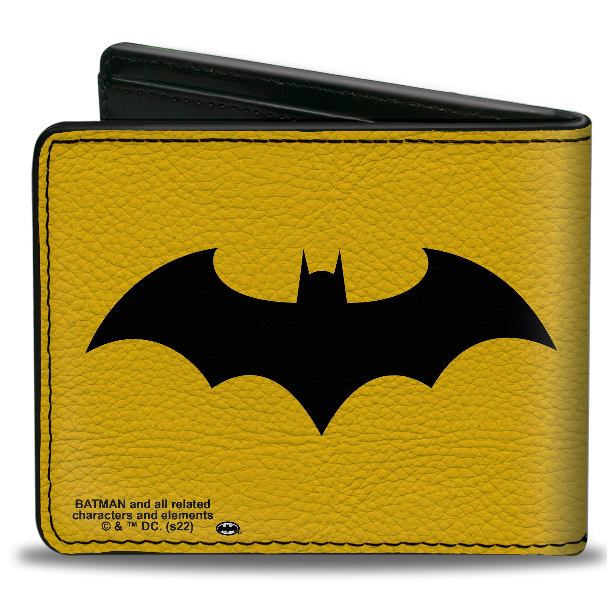 Bi-Fold Wallet - Batman Tech Action Pose + Bat Logo Yellow Black White Bi-Fold Wallets DC Comics