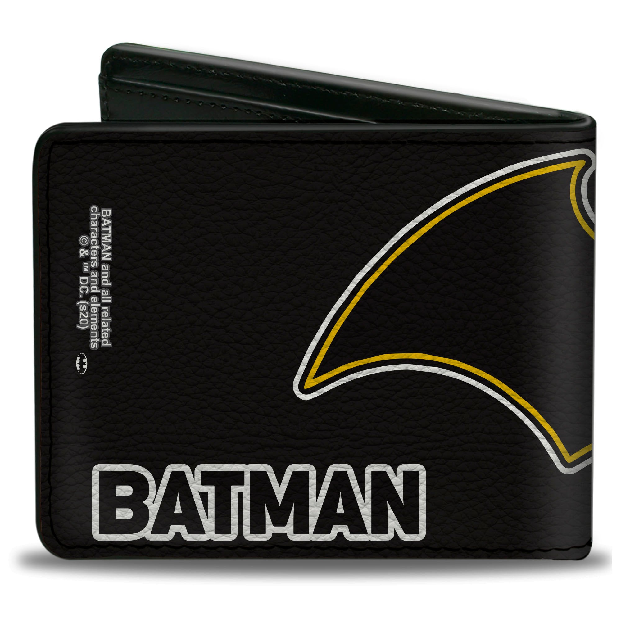 Bi-Fold Wallet - BATMAN Bat Logo Close-Up Black White Yellow Bi-Fold Wallets DC Comics