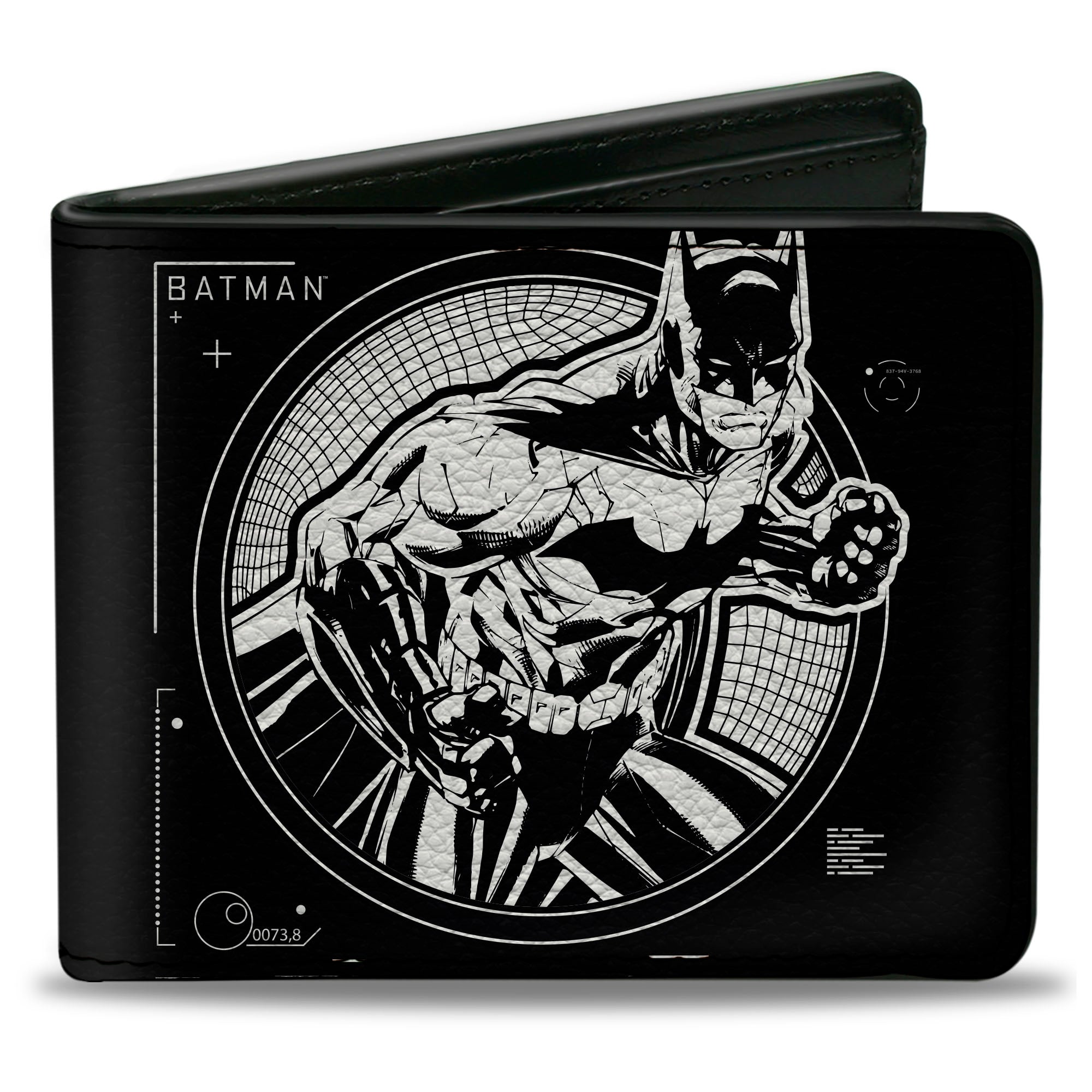 Bi-Fold Wallet - Batman Tech Action Pose + Bat Logo Black White Bi-Fold Wallets DC Comics