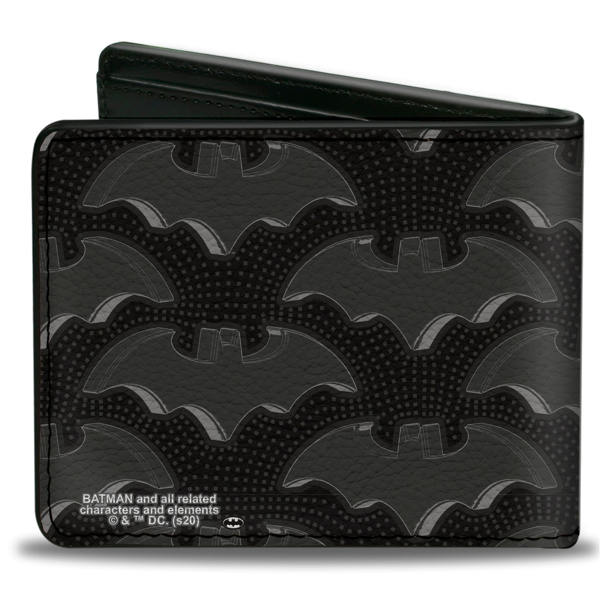 Bi-Fold Wallet - Batman Bat Emblem Turns Dots Black Grays Bi-Fold Wallets DC Comics