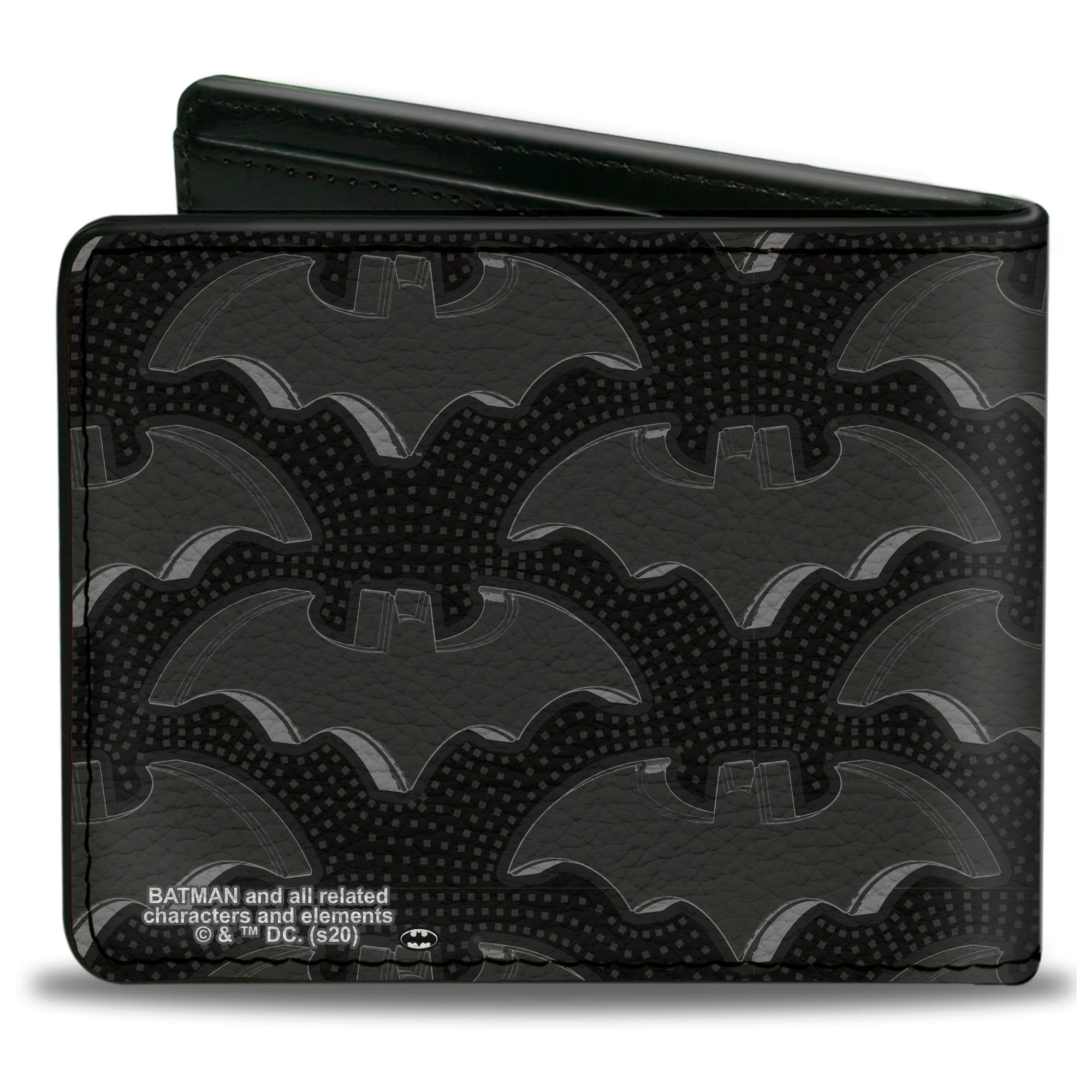 Bi-Fold Wallet - Batman Bat Emblem Turns Dots Black Grays Bi-Fold Wallets DC Comics