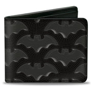 Bi-Fold Wallet - Batman Bat Emblem Turns Dots Black Grays Bi-Fold Wallets DC Comics