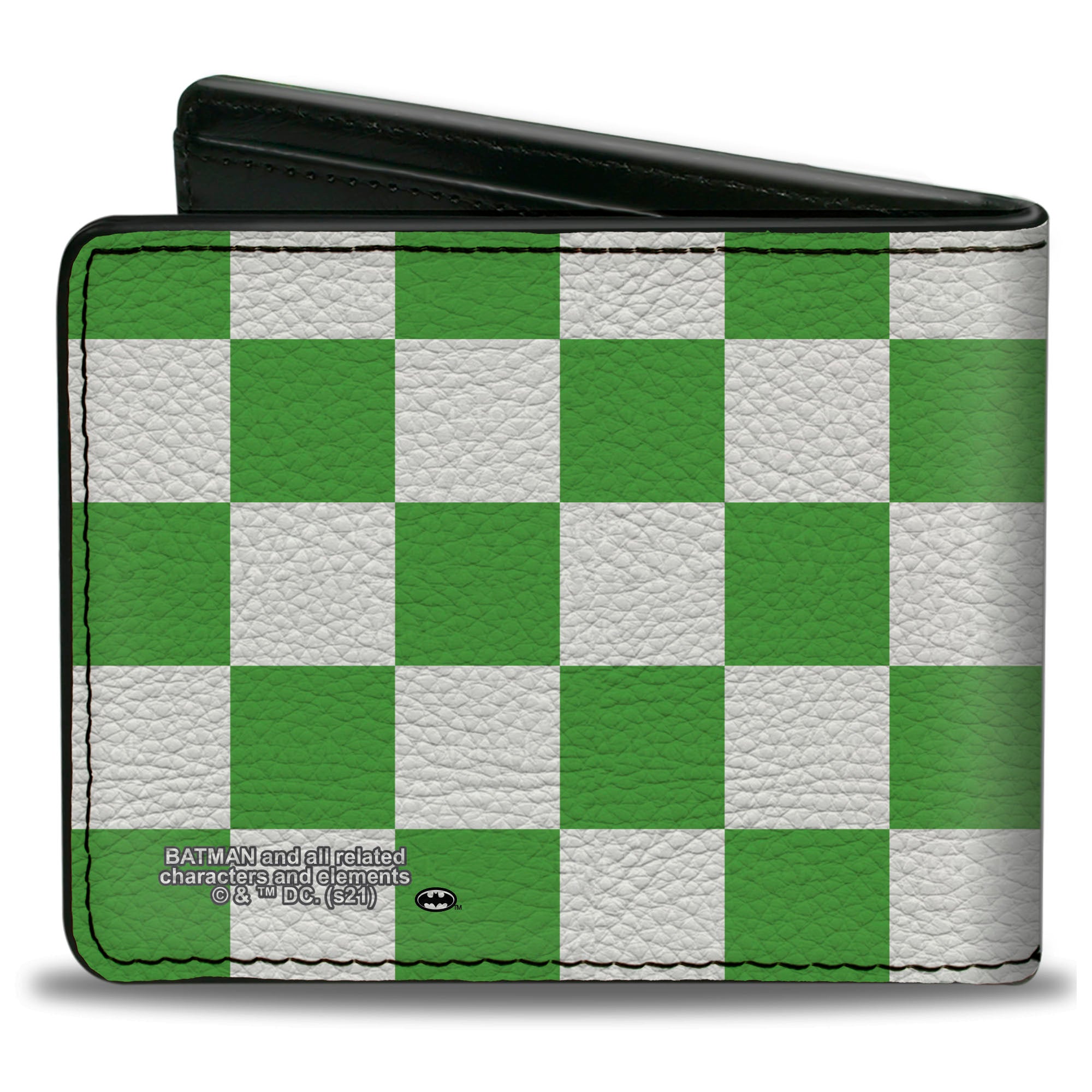 Bi-Fold Wallet - Batman 6-Villains Group Pose Checker Green White Bi-Fold Wallets DC Comics