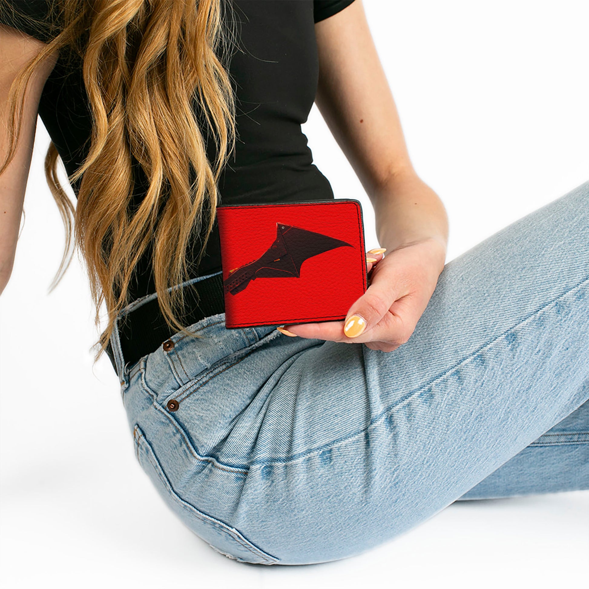 Bi-Fold Wallet - The Batman Movie Bat Wings Weathered Red Black Bi-Fold Wallets DC Comics