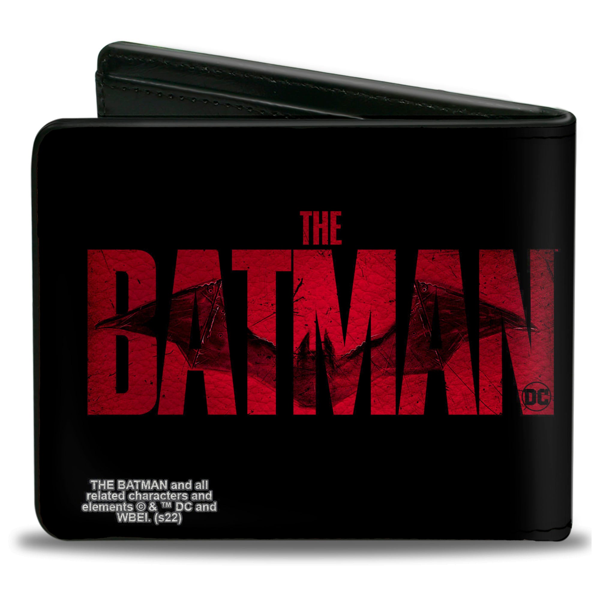 Bi-Fold Wallet - THE BATMAN Movie Bat Title Weathered Black Red Bi-Fold Wallets DC Comics