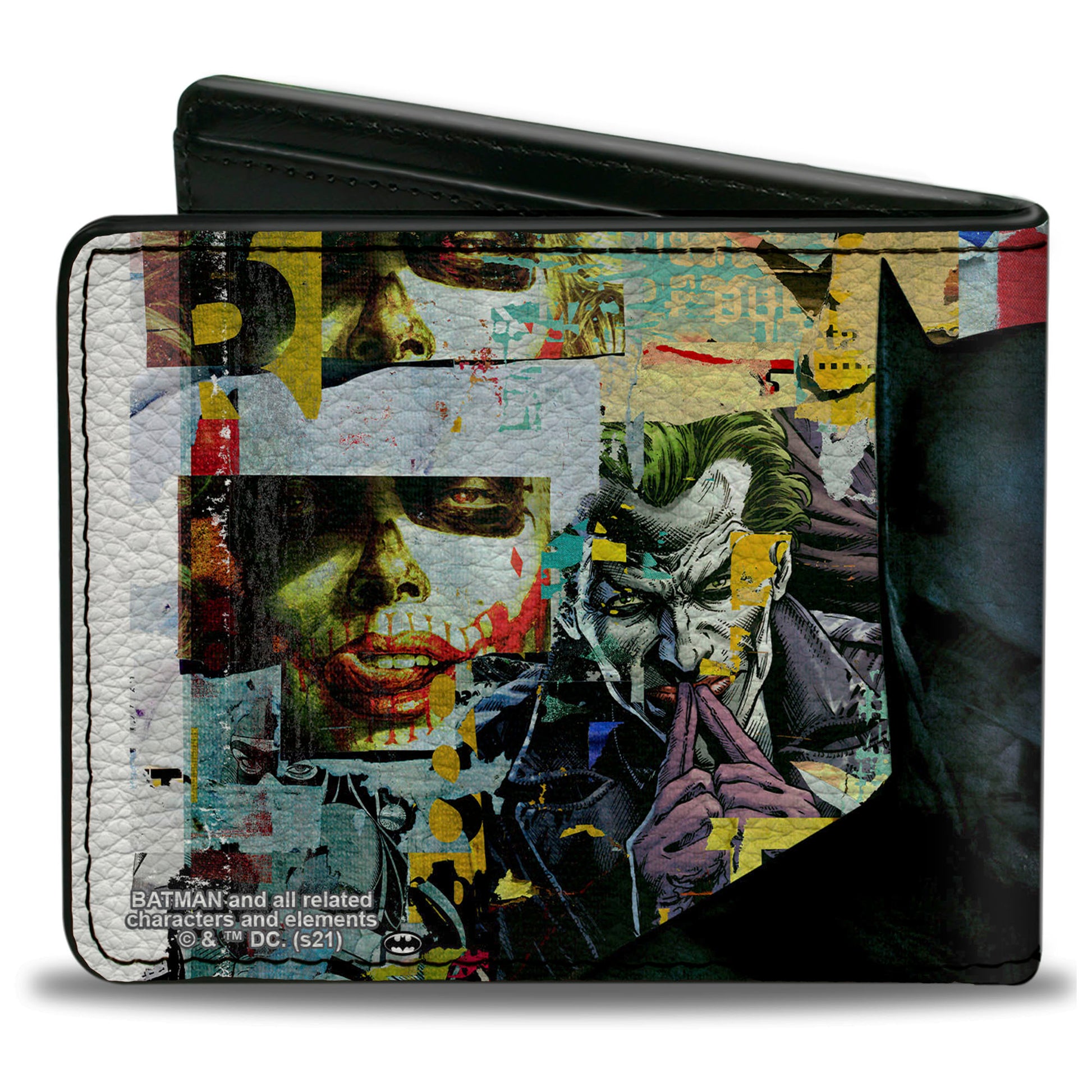 Bi-Fold Wallet - Batman and Gotham City Villains Torn Faces Graffiti Collage2 Bi-Fold Wallets DC Comics