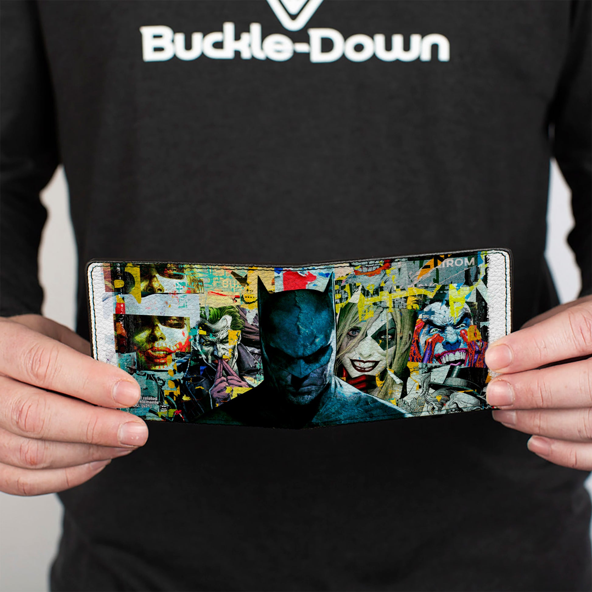 Bi-Fold Wallet - Batman and Gotham City Villains Torn Faces Graffiti Collage2 Bi-Fold Wallets DC Comics