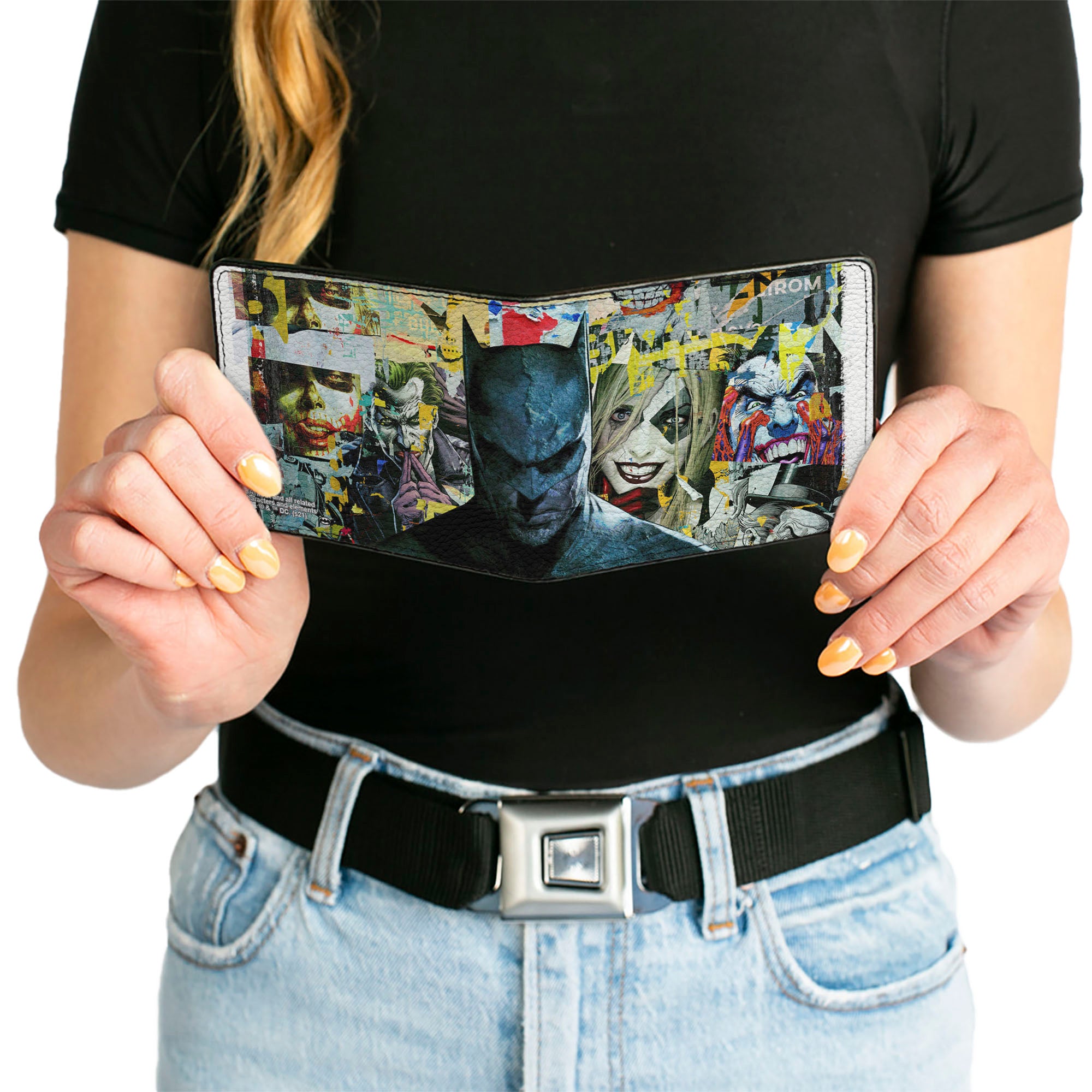 Bi-Fold Wallet - Batman and Gotham City Villains Torn Faces Graffiti Collage2 Bi-Fold Wallets DC Comics
