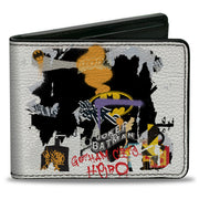 Bi-Fold Wallet - Batman Vs Joker Graffiti Collage White Grays Multi Color Bi-Fold Wallets DC Comics
