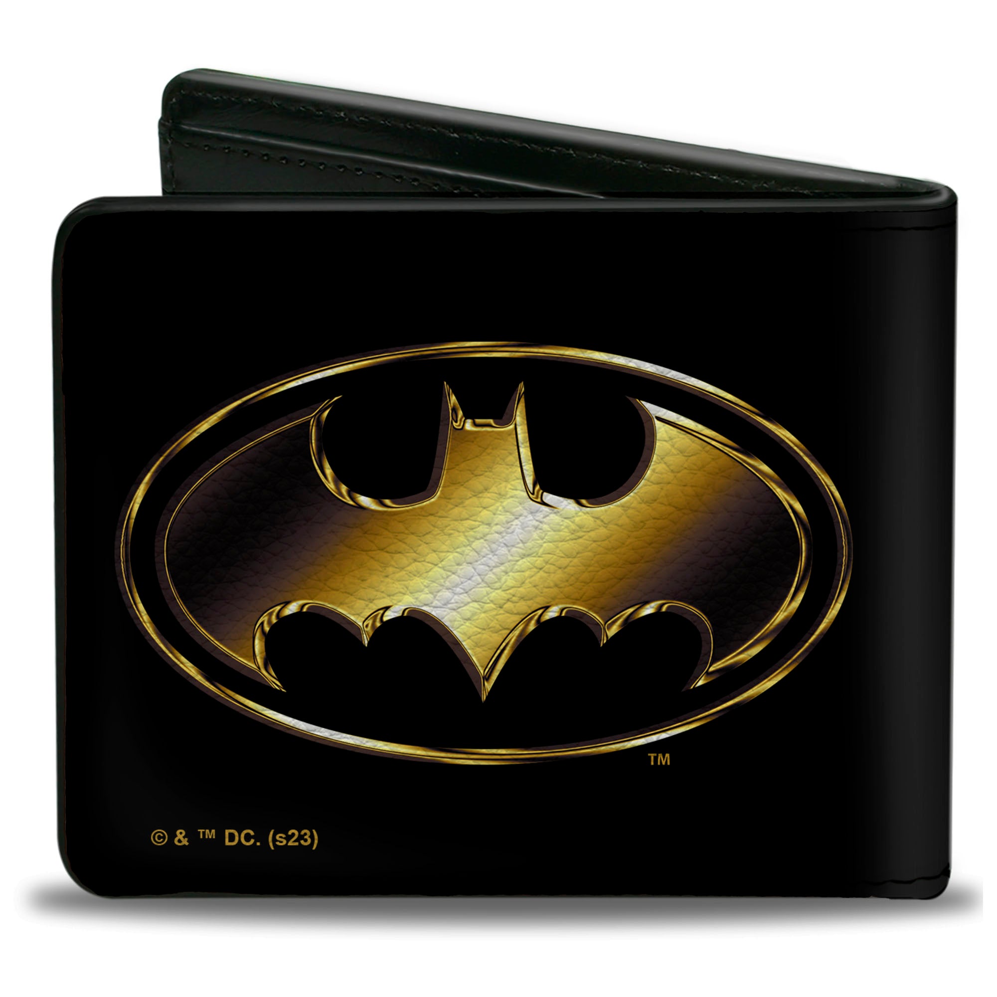 Bi-Fold Wallet - Justice League Batman Bat Signal Logo Black/Gold Bi-Fold Wallets DC Comics
