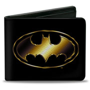 Bi-Fold Wallet - Justice League Batman Bat Signal Logo Black/Gold Bi-Fold Wallets DC Comics