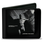 Bi-Fold Wallet - Batman 1989 Jump Pose and Quote Black/White Bi-Fold Wallets DC Comics