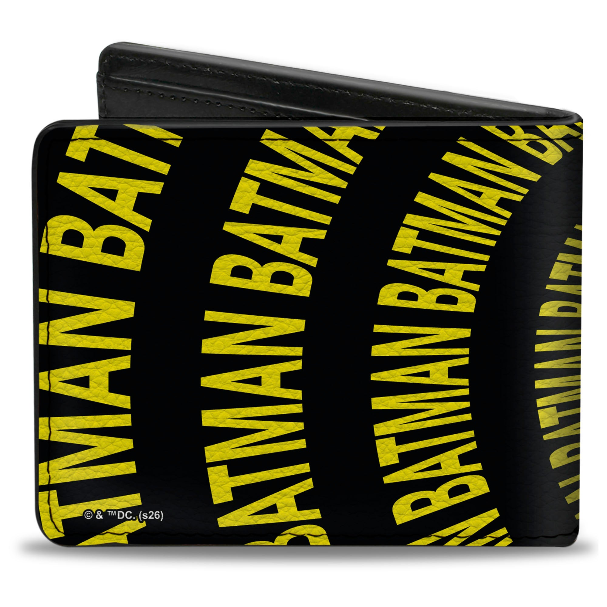 Bi-Fold Wallet - BATMAN Text Tunnel Black/Yellow Bi-Fold Wallets DC Comics