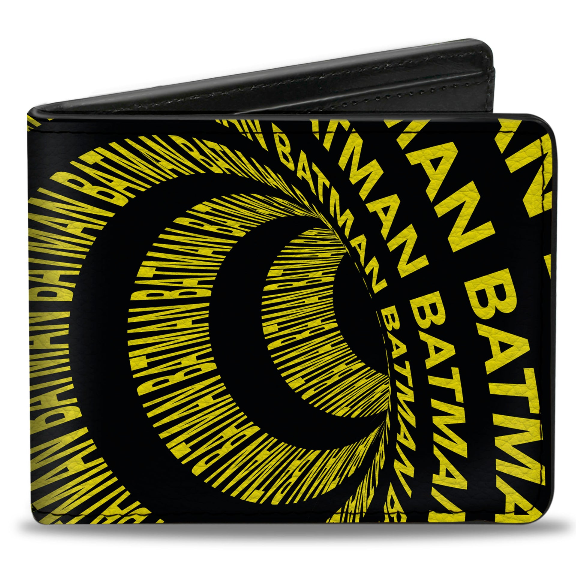 Bi-Fold Wallet - BATMAN Text Tunnel Black/Yellow Bi-Fold Wallets DC Comics