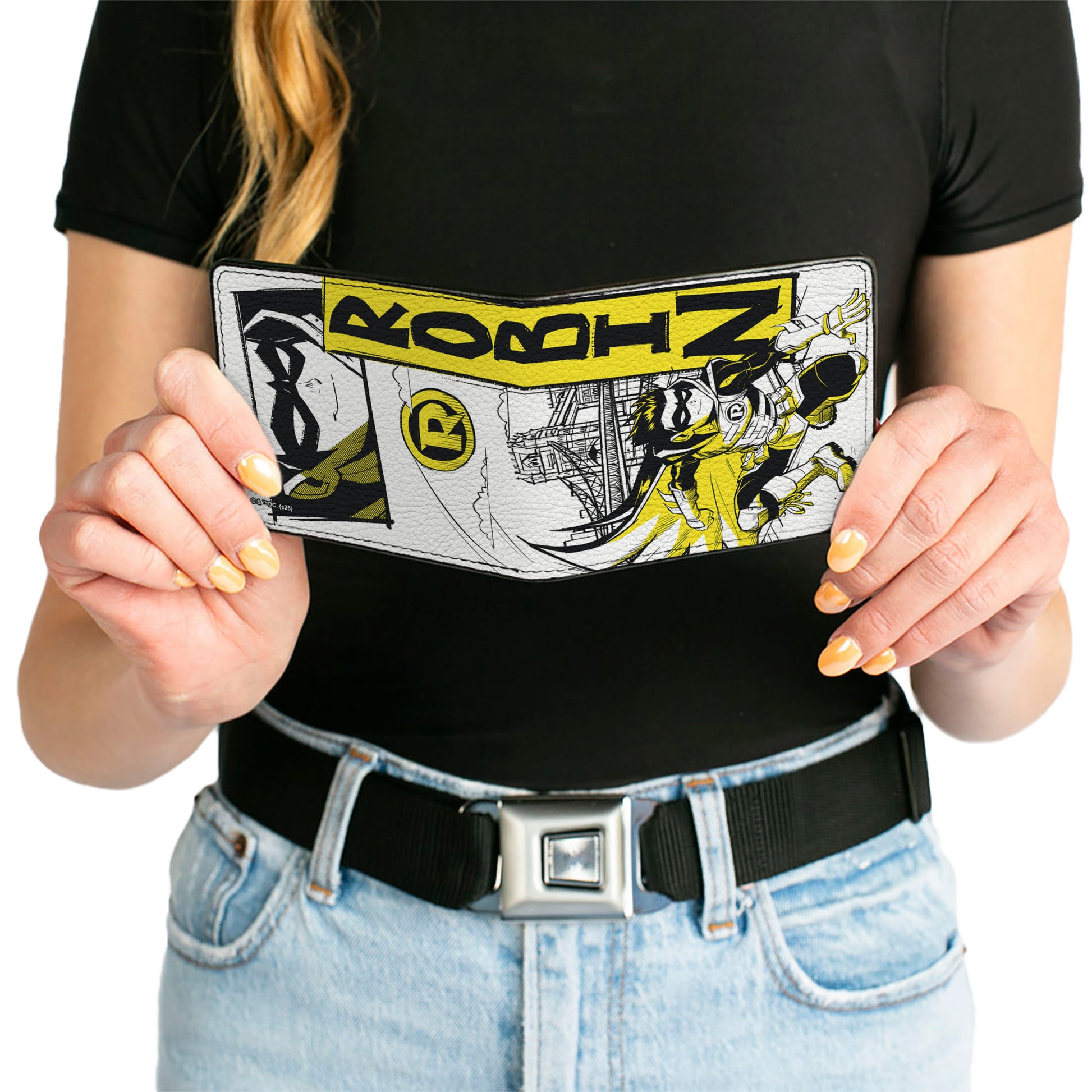 Bi-Fold Wallet - Gotham Inked ROBIN Cityscape Collage White/Black/Yellow Bi-Fold Wallets DC Comics