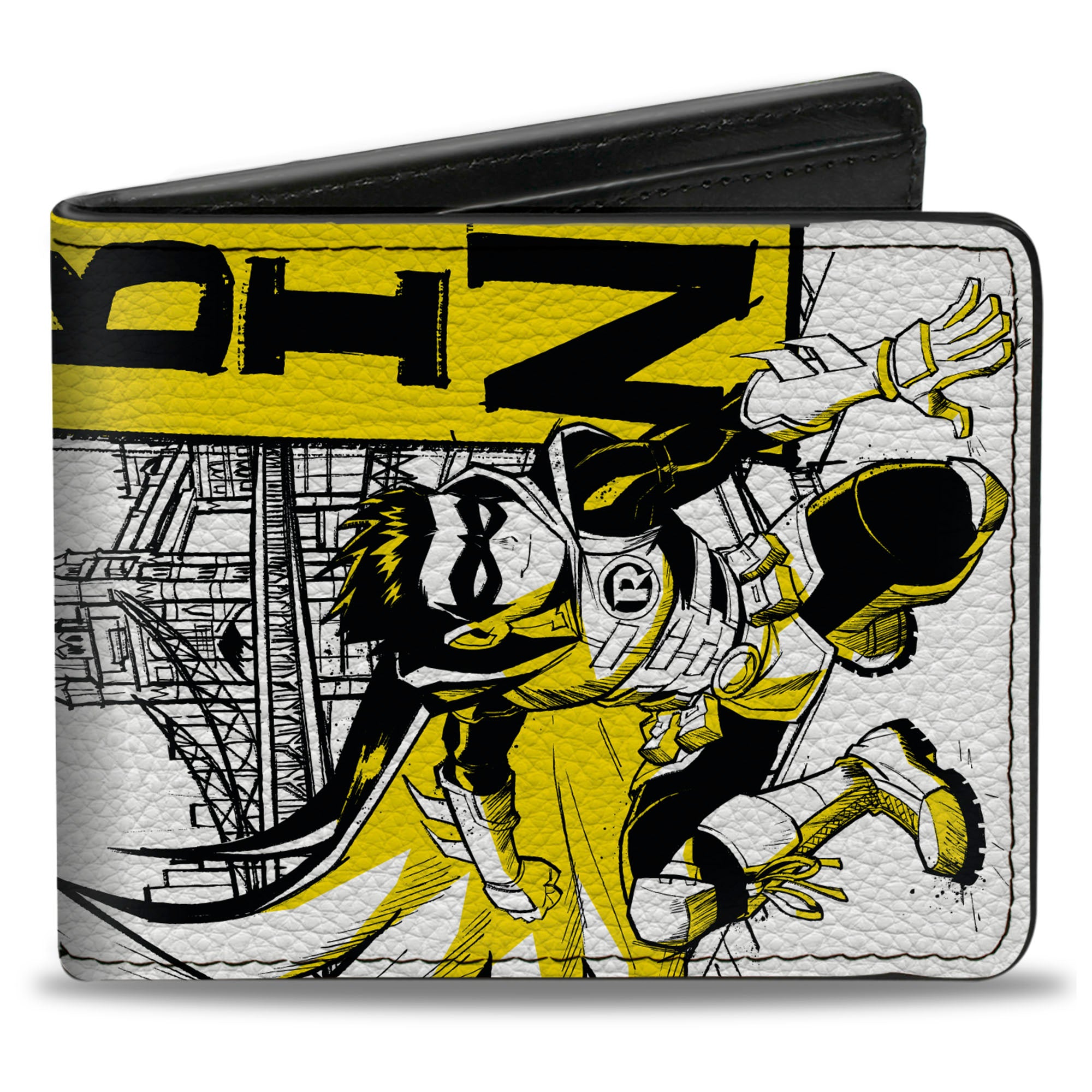 Bi-Fold Wallet - Gotham Inked ROBIN Cityscape Collage White/Black/Yellow Bi-Fold Wallets DC Comics