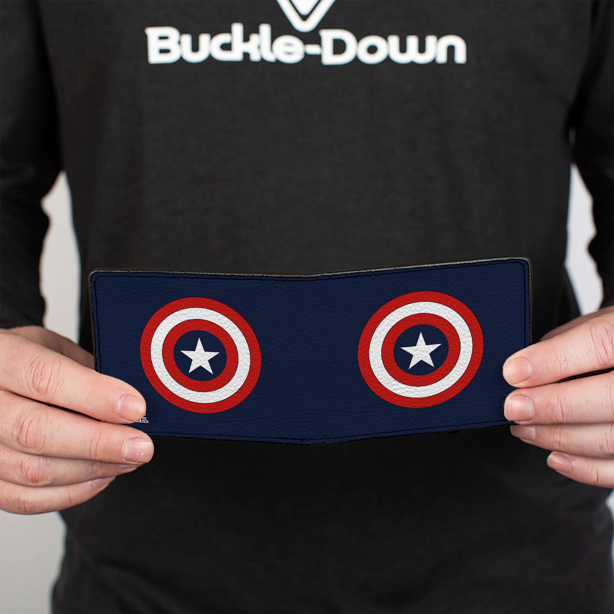 MARVEL COMICS Bi-Fold Wallet - Captain America Shield Navy/Red/White Bi-Fold Wallets Marvel Comics