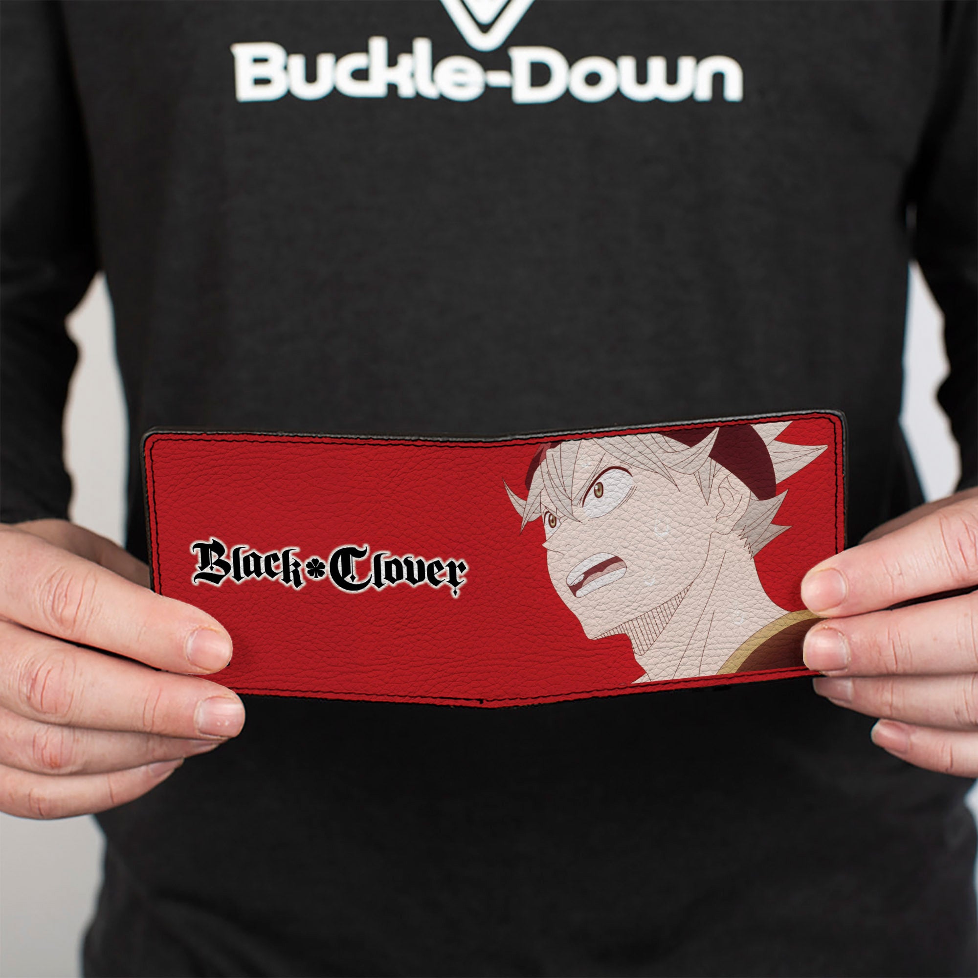 Bi-Fold Wallet - Black Clover Asta Sweating Pose Red Bi-Fold Wallets Black Clover