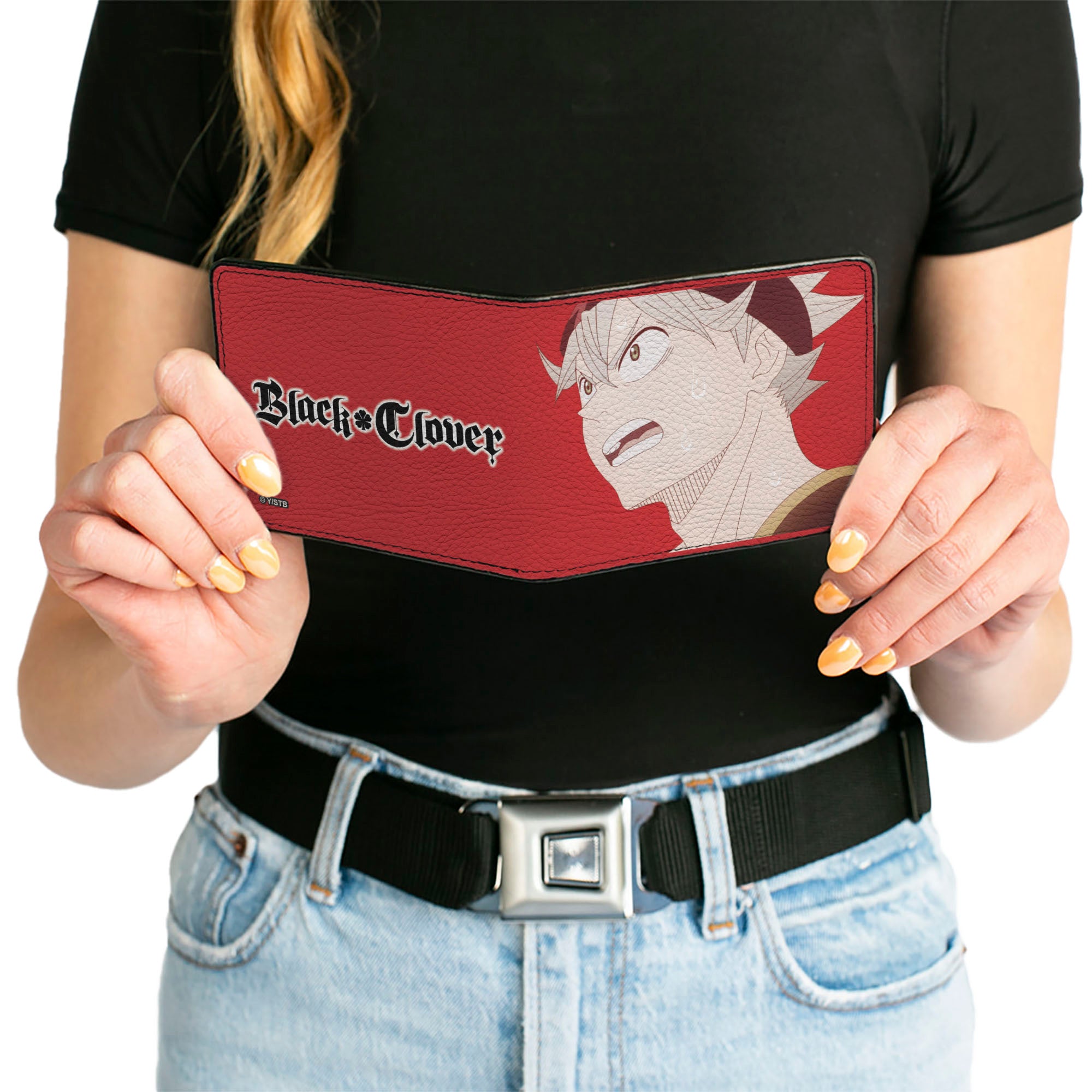 Bi-Fold Wallet - Black Clover Asta Sweating Pose Red Bi-Fold Wallets Black Clover