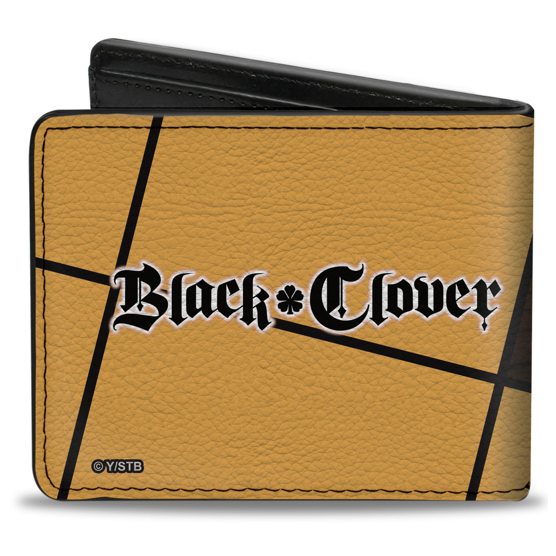 Bi-Fold Wallet - BLACK CLOVER Three Character Face Blocks and Title Logo Bi-Fold Wallets Black Clover