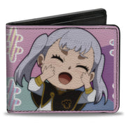 Bi-Fold Wallet - BLACK CLOVER Chibi Noelle Hash Tag Pose and Title Logo Pinks Bi-Fold Wallets Black Clover