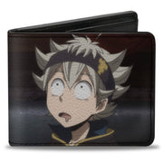 Bi-Fold Wallet - BLACK CLOVER Asta Looking Up Pose and Title Logo Bi-Fold Wallets Black Clover