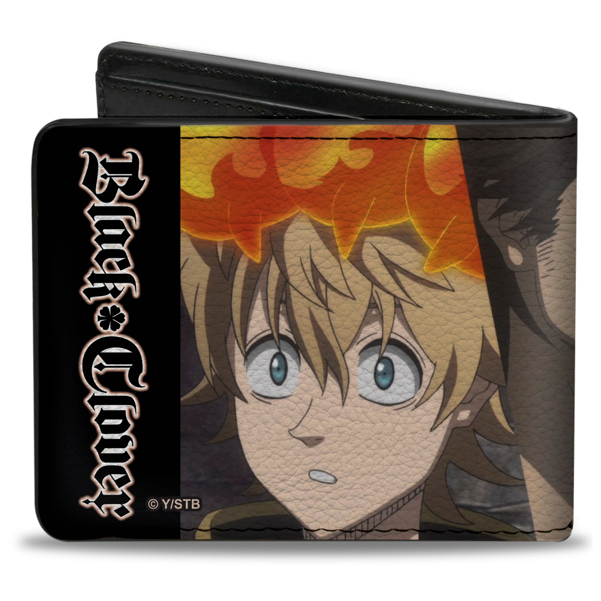 Bi-Fold Wallet - BLACK CLOVER Three Character Pose Blocks and Title Logo Bi-Fold Wallets Black Clover