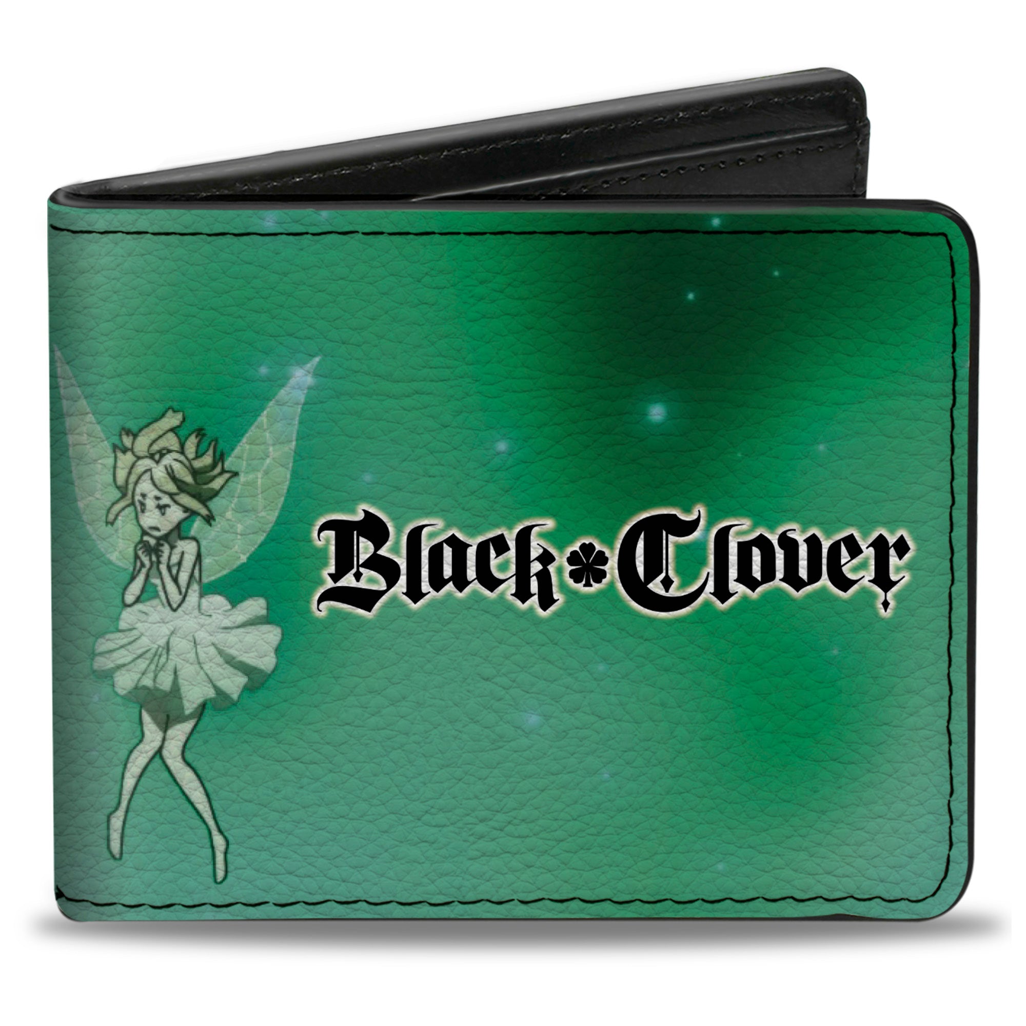 Bi-Fold Wallet - BLACK CLOVER Yuno Grinberryall and Sylph Pose with Title Logo Greens Bi-Fold Wallets Black Clover