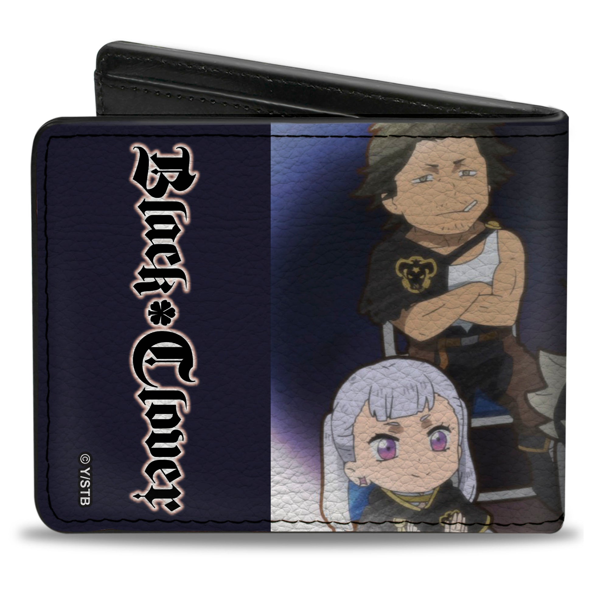 Bi-Fold Wallet - BLACK CLOVER Seven Chibi Characters Sitting Group and Title Logo Bi-Fold Wallets Black Clover