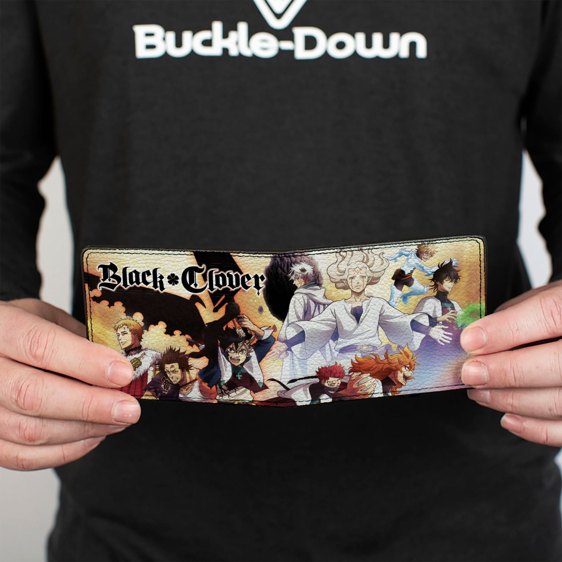 Bi-Fold Wallet - BLACK CLOVER Character Collage and Title Logo Bi-Fold Wallets Black Clover